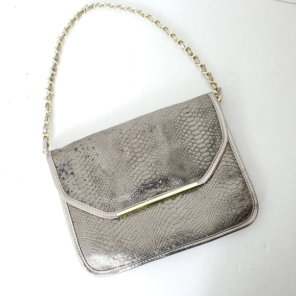 Ivanka Trump Shoulder Bag Gold Foil Chain Strap